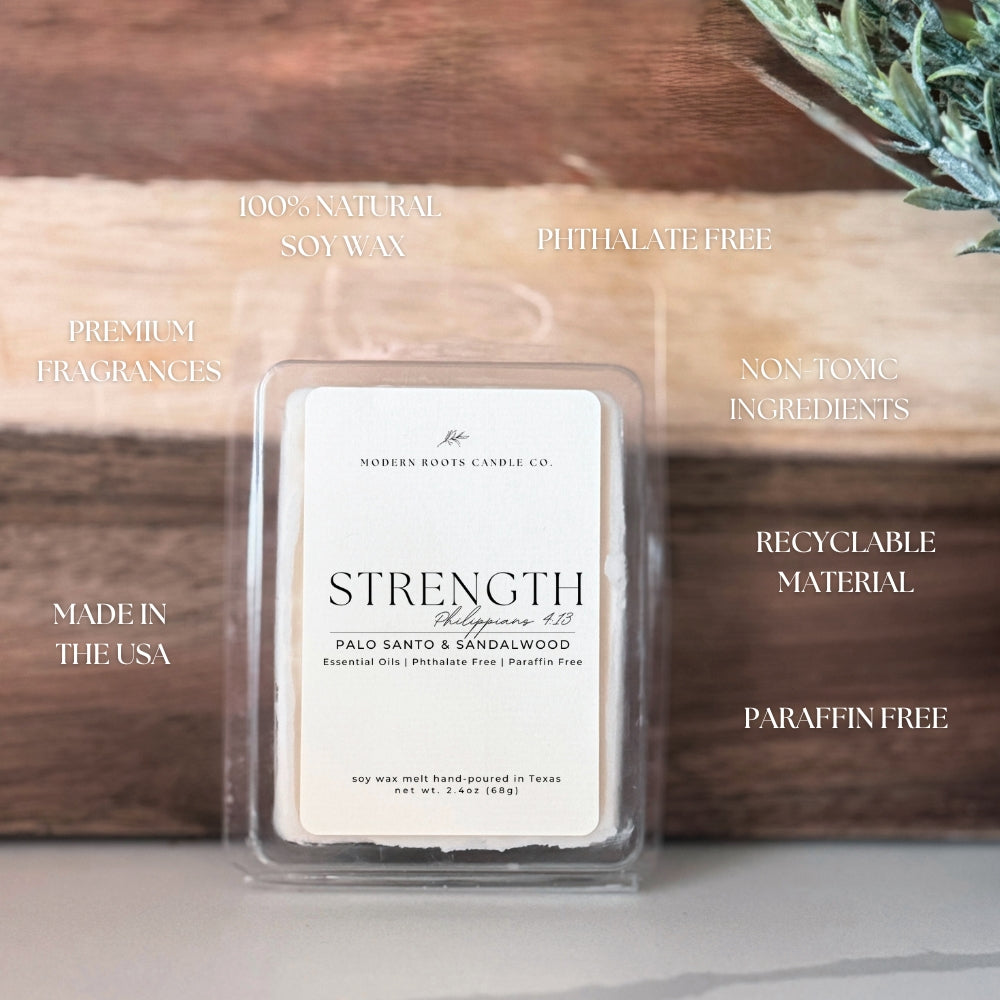 Strength | Palo Santo & Sandalwood | 2.4oz Wax Melt