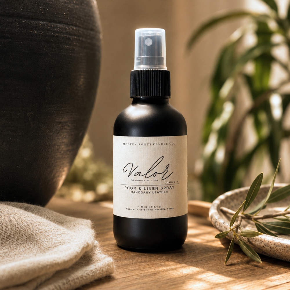 Valor | Mahogany Leather | 4oz Room & Linen Spray